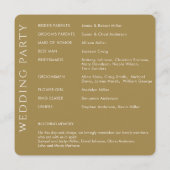 Elegante moderne gouden bruiloft programma (Achterkant)