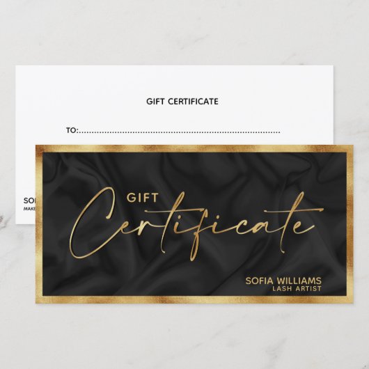 Elegante moderne gouden cadeaukaart (Voorkant / Achterkant)