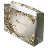 Elegante moderne gouden decoratieve cadeautas (Achterkant Gekanteld)