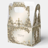 Elegante moderne gouden decoratieve gunstbox bedankdoosjes (Geopend)