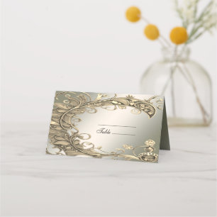 Elegante moderne gouden decoratieve plaatskaart