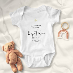 Elegante moderne gouden doopkruis romper