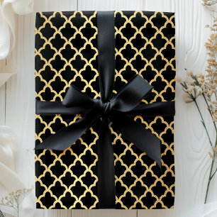 Elegante Moderne Gouden Folie Marokkaanse Traliewe Cadeaupapier