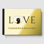 Elegante Moderne Gouden Foto Hart Custom Wedding Gastenboek (Voorkant)