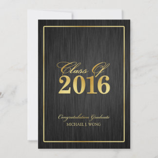 Elegante moderne gouden klasse van 2016 Afstuderen Kaart