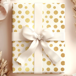 Elegante moderne gouden namaakfolie polka stippen cadeaupapier