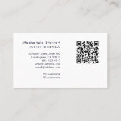 Elegante moderne gouden script monogram QR-code Visitekaartje (Achterkant)