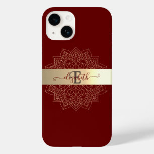 Elegante moderne gouden streep bloemrijke mandala  Case-Mate iPhone 14 hoesje