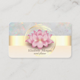 Elegante moderne gouden streep lotus opaal hologra visitekaartje