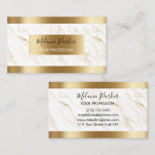 Elegante moderne gouden streken marmer visitekaartje (Voorkant / Achterkant)