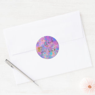 Elegante moderne gouden vuuropaalsteen bedankt ronde sticker