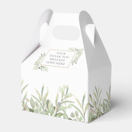 Elegante moderne groene bladervrijheid bruiloft bedankdoosjes (Achterkant)