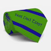 Elegante moderne groene blauwe strepen beste papa  stropdas (Opgerold)