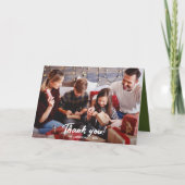 Elegante moderne groene vakantiefoto dank u kaart (Voorkant)