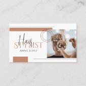 Elegante Moderne Haar Stylist Haardressoir QR Code Visitekaartje (Voorkant)