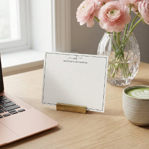 Elegante moderne handgeschreven monogram naam notitiekaartje