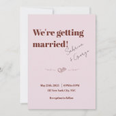 Elegante moderne handgeschreven QR-code bruiloft Kaart (Voorkant)