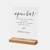 Elegante moderne handtekening script open bar acryl bord (Hoek)