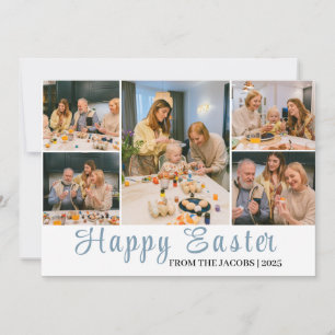 Elegante moderne Happy Easter Eggs, familie 6 foto Feestdagenkaart