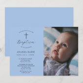 Elegante moderne hemel doop kaart (Voorkant / Achterkant)