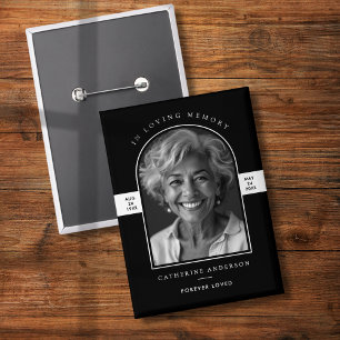 Elegante Moderne Herdenkingsboog Liefdevolle Herin Button