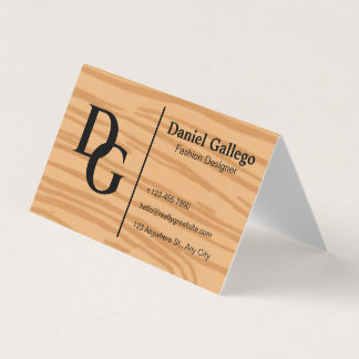Elegante Moderne Houten Monogram Persoonlijk Visitekaartjes