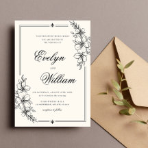 Elegante moderne kalligrafie bloemige bruiloft