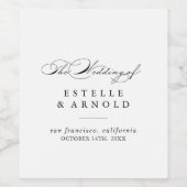 Elegante moderne kalligrafie bruiloft wijn labels wijn etiket (Enkel label)