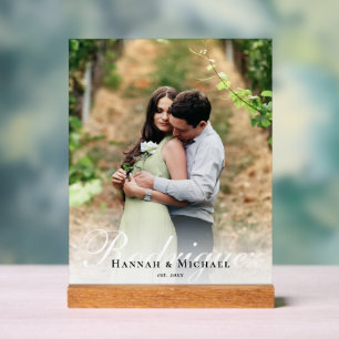 Elegante Moderne Kalligrafie Naam Bruiloft Acryl Bord