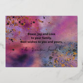 Elegante moderne kalligrafie script fijne feestdag folie feestdagenkaart (Achterkant)