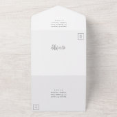 Elegante moderne kalligrafie script foto bruiloft all in one uitnodiging (Buitenkant)