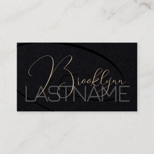 Elegante Moderne Kalligrafie Signature Haarsalon Visitekaartje (Voorkant)