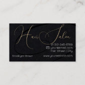 Elegante Moderne Kalligrafie Signature Haarsalon Visitekaartje (Achterkant)
