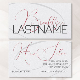 Elegante Moderne Kalligrafie Signature Haarsalon Visitekaartje