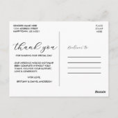 Elegante moderne kalligrafie trouwfoto dankjewel briefkaart (Achterkant)