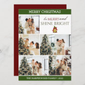 Elegante moderne kerst familie foto collage feestdagenkaart (Voorkant / Achterkant)