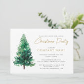 Elegante Moderne Kerstboom Bedrijfsfeest Kaart (Staand voorkant)