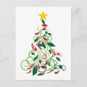 Elegante moderne kerstboom illustratie feestdagenkaart (Voorkant)