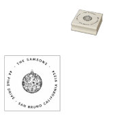 Elegante moderne kerstbubbel naam en adres rubberstempel (Gestempeld)