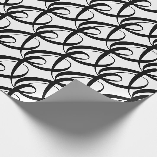 Elegante, moderne klassieke zwart-witte bruiloft cadeaupapier (Hoek)