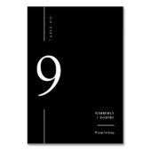 Elegante moderne klassieke zwarte bruiloft zitgraf kaart (Achterkant)