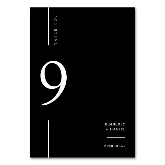 Elegante moderne klassieke zwarte bruiloft zitgraf kaart (Voorkant)