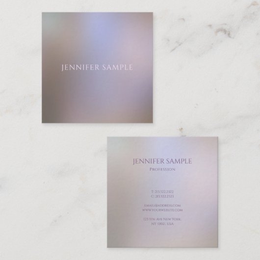 Elegante Moderne Kleur Harmonie Clean Design Sjabl Vierkante Visitekaartje (Voorkant / Achterkant)