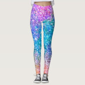 Elegante moderne kleurrijke glitter leggings (Voorkant)