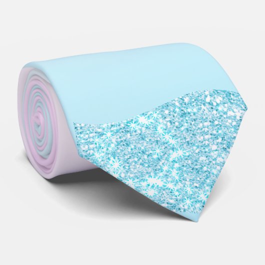 Elegante Moderne kleurrijke gradiënt glitter Regen Stropdas (Opgerold)