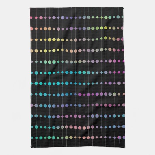 Elegante moderne kleurrijke kralen cirkels Stippen Theedoek (Verticaal)