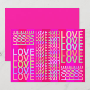 Elegante, moderne kleurrijke "LOVE" typografie kun Kaart