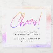 Elegante moderne kleurrijke regenboog gepersonalis sparkling wijnetiket (Enkel label)