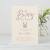 Elegante moderne konijn babyshower voor meisje kaart (Staand voorkant)