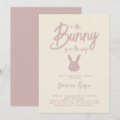 Elegante moderne konijn babyshower voor meisje kaart (Voorkant / Achterkant)